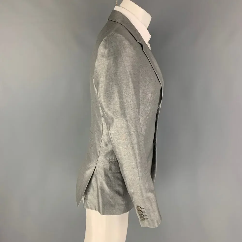CALVIN KLEIN COLLECTION Size 36 Grey Notch Lapel Sport Coat